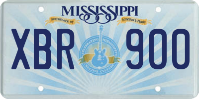MS license plate XBR900