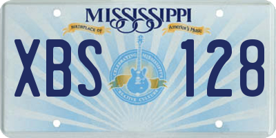 MS license plate XBS128