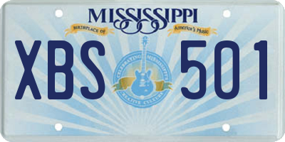 MS license plate XBS501