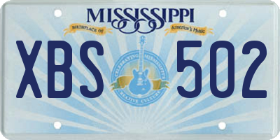 MS license plate XBS502