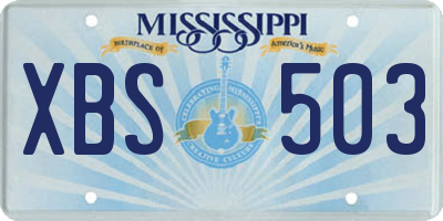 MS license plate XBS503