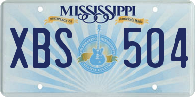 MS license plate XBS504