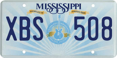 MS license plate XBS508