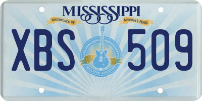 MS license plate XBS509
