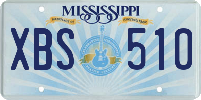 MS license plate XBS510
