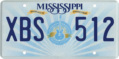 MS license plate XBS512