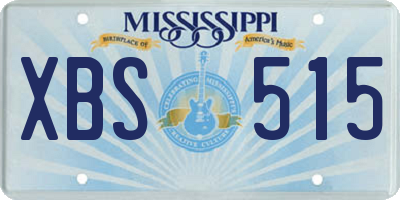 MS license plate XBS515