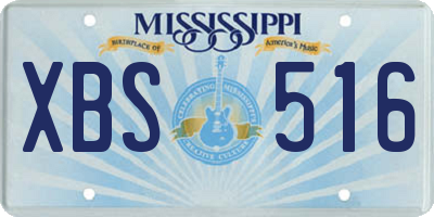 MS license plate XBS516
