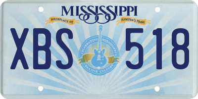 MS license plate XBS518