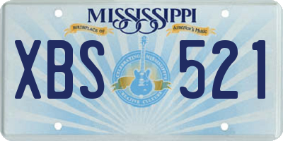 MS license plate XBS521