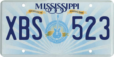 MS license plate XBS523