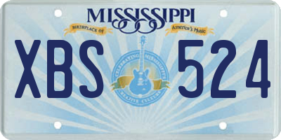 MS license plate XBS524