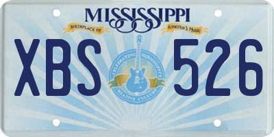 MS license plate XBS526