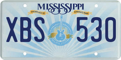 MS license plate XBS530