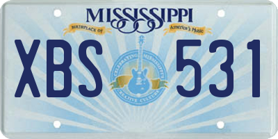 MS license plate XBS531