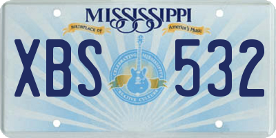 MS license plate XBS532