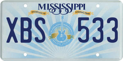 MS license plate XBS533