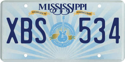 MS license plate XBS534