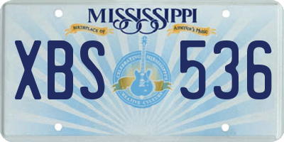 MS license plate XBS536