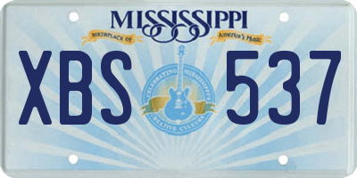 MS license plate XBS537