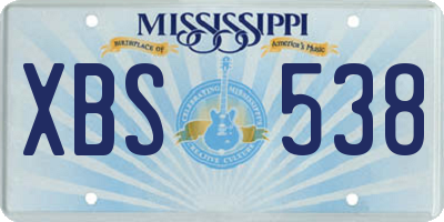 MS license plate XBS538