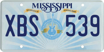 MS license plate XBS539