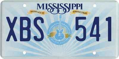 MS license plate XBS541