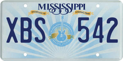 MS license plate XBS542