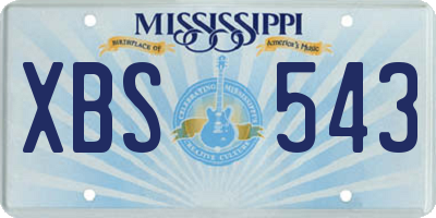 MS license plate XBS543