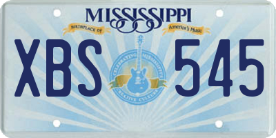 MS license plate XBS545