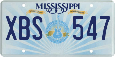 MS license plate XBS547