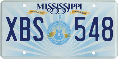 MS license plate XBS548
