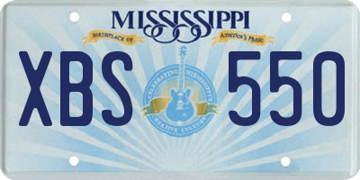 MS license plate XBS550