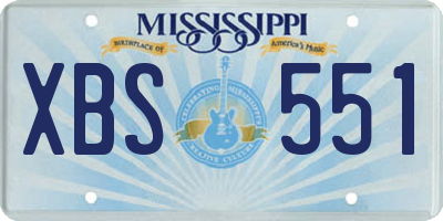 MS license plate XBS551