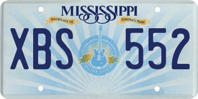 MS license plate XBS552