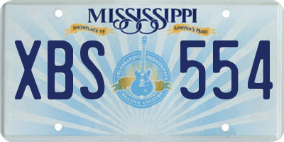 MS license plate XBS554