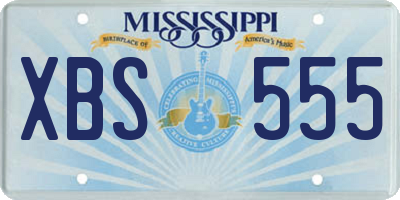 MS license plate XBS555