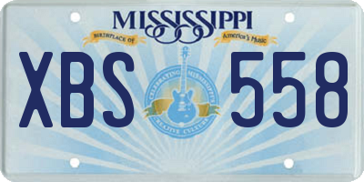 MS license plate XBS558