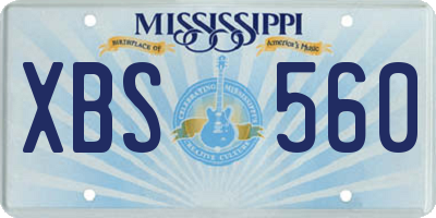 MS license plate XBS560
