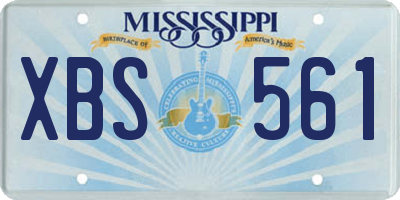MS license plate XBS561