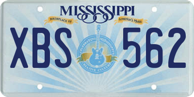 MS license plate XBS562