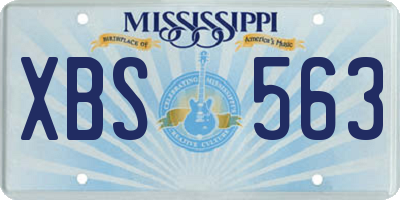 MS license plate XBS563