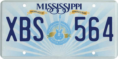 MS license plate XBS564