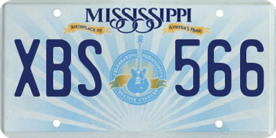 MS license plate XBS566