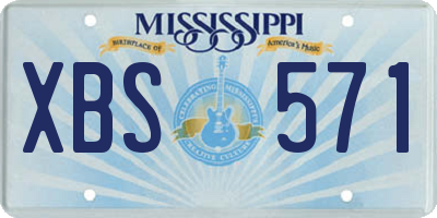 MS license plate XBS571