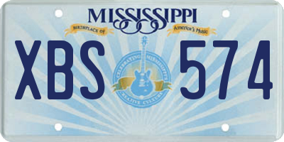 MS license plate XBS574