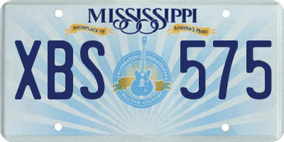 MS license plate XBS575