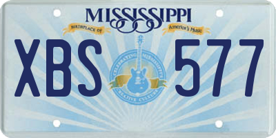 MS license plate XBS577