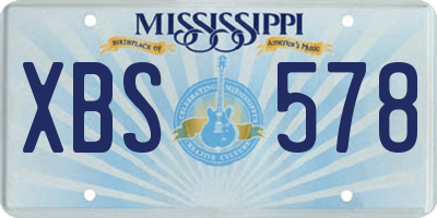 MS license plate XBS578