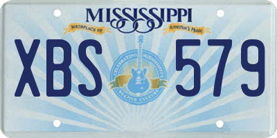 MS license plate XBS579